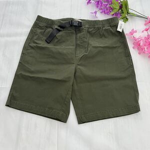 NEW Goodthreads Men's 9" Belted Elastic Waist Olive Green Woven Short Size M